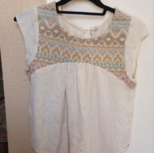 Ripcurl Size Medium Embroidered Boho Top
